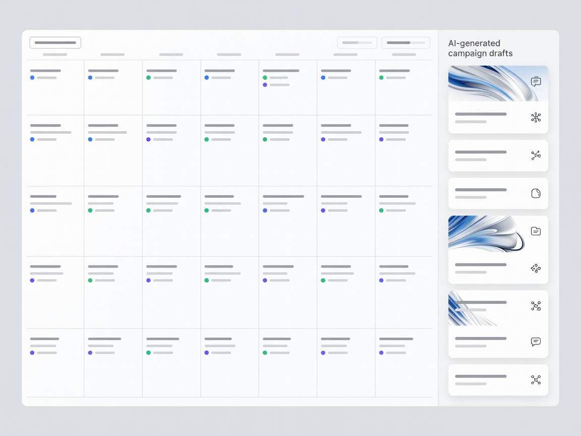 SEO and social media content calendar with AI-generated campaign drafts